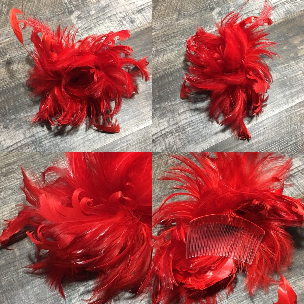 Feather Feather Accessory, Red, Hair Accessories